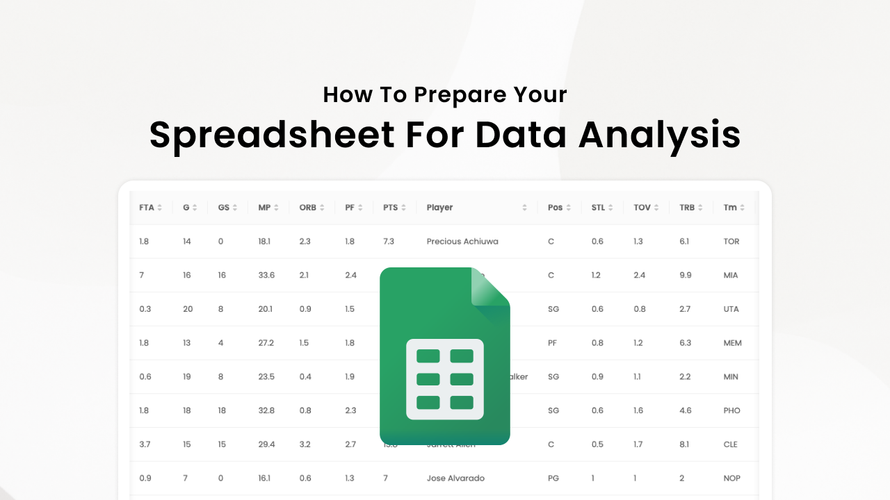 Raw data table format illustration