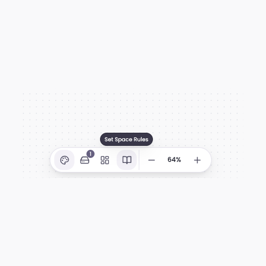 Control bar for managing space rules