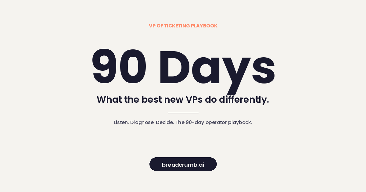 VP of Ticketing 90-day plan timeline